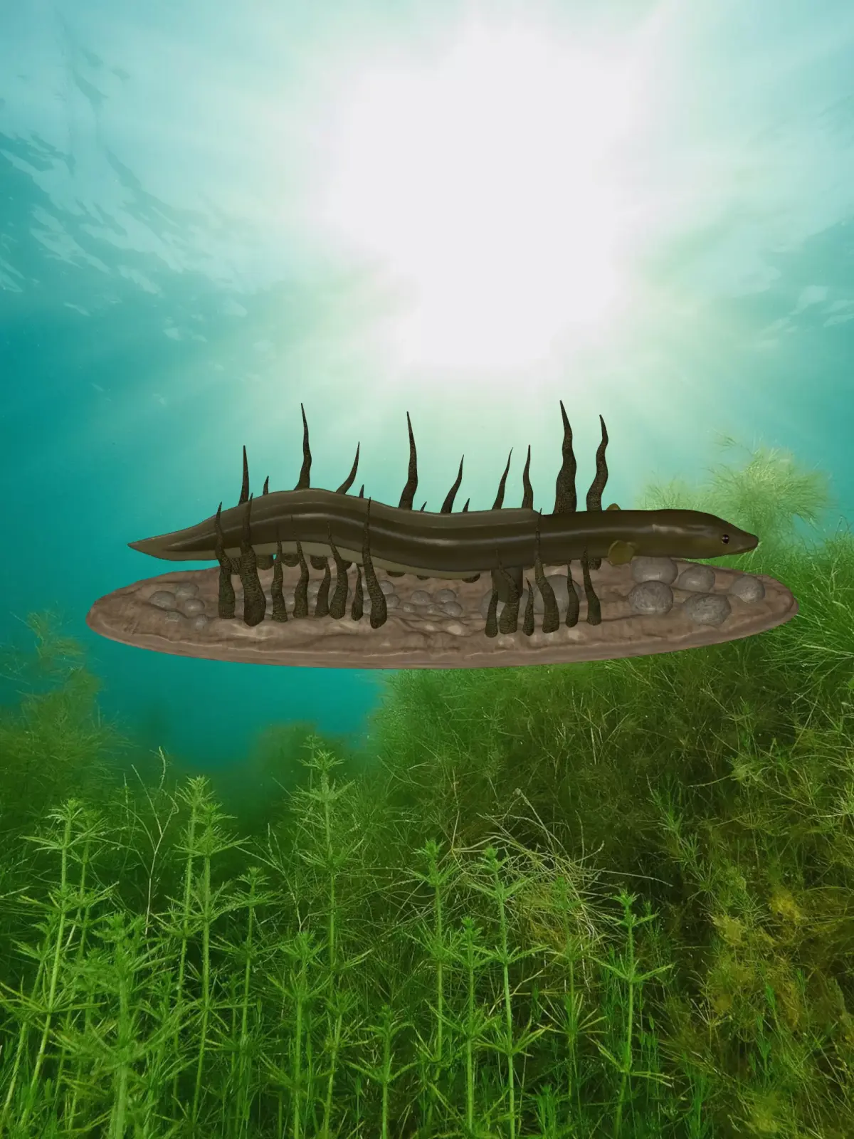 Eel underwater statue deatailed texture for 3d printing Free 3D print model