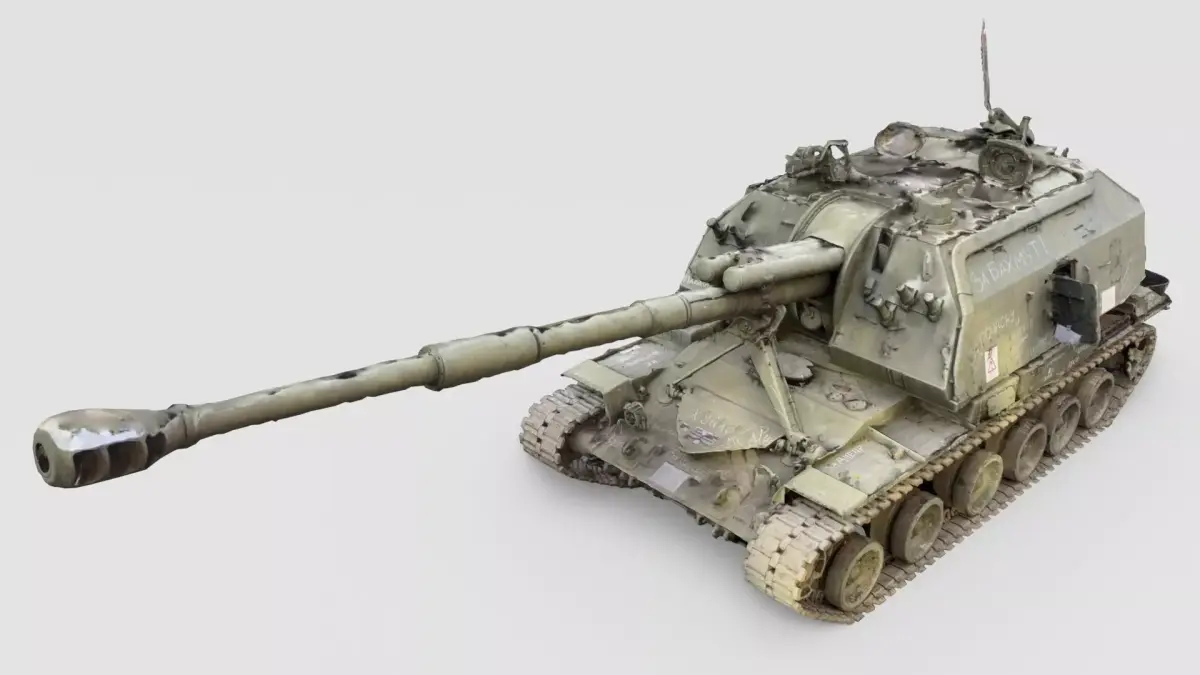 Destroyed 2S19 Msta 152 mm self-propelled howitzer M1990  3D model purchase