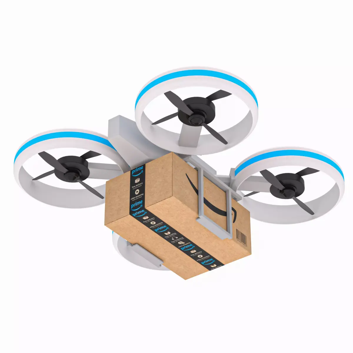 Amazon Quadrocopter Drone Delivery 3D model