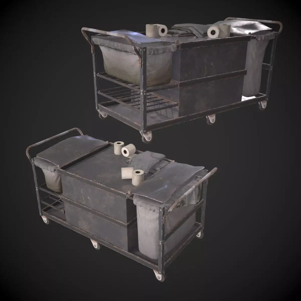 Cleaning Cart Low-poly 3D model purchase
