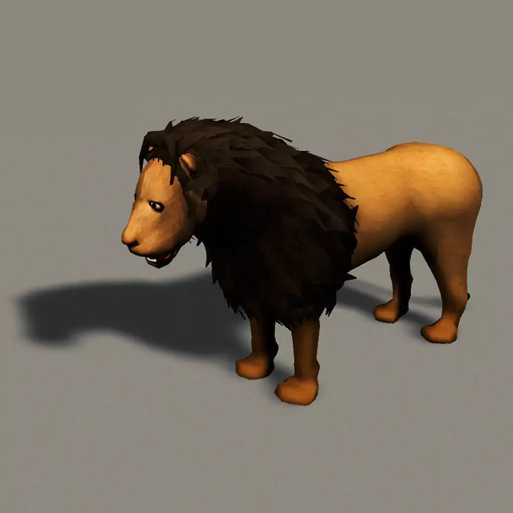 Lion 3d Lowpoly model Low-poly 3D model