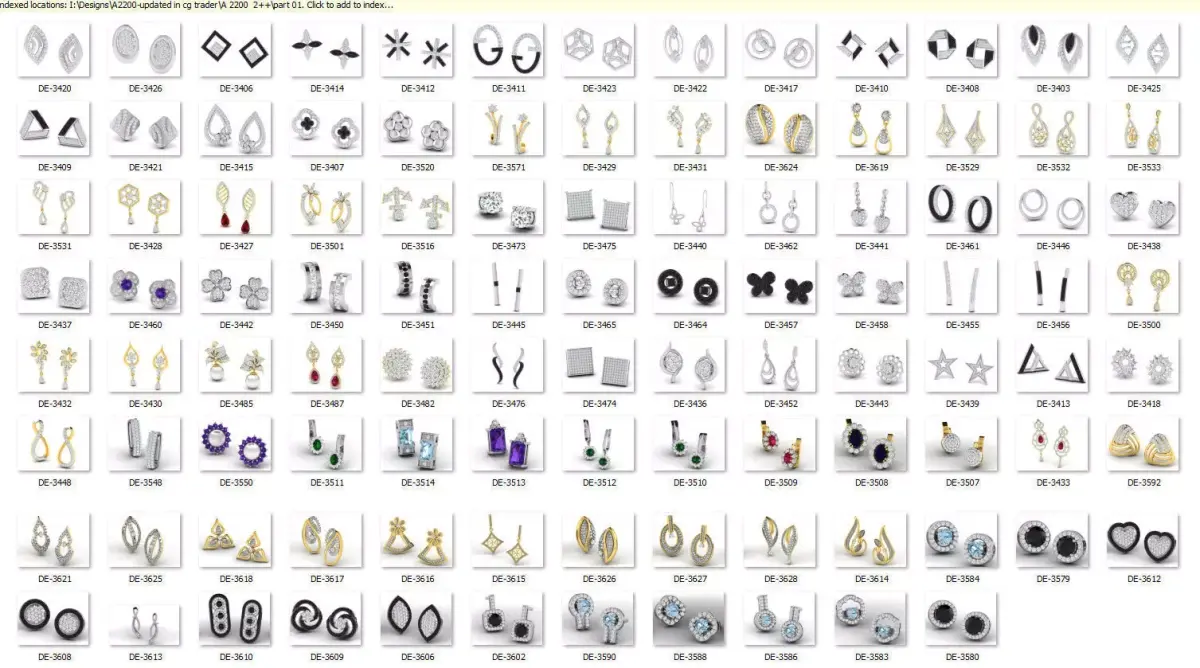  Earring  bulk  50 3dm files ready to print part 02 3D print model