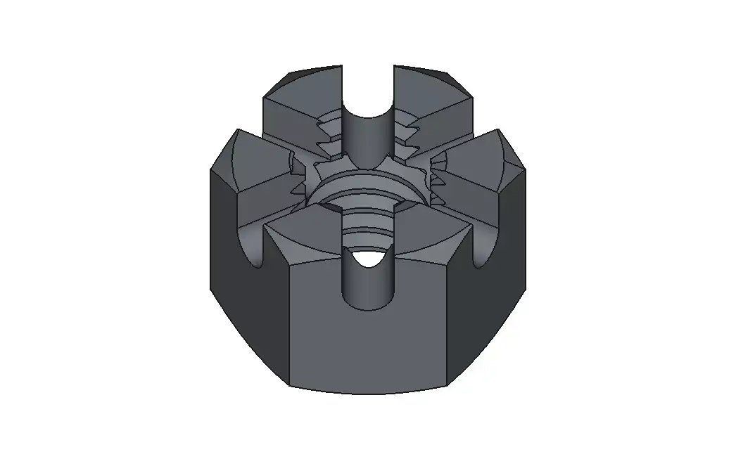 M4 castle nut 3D model