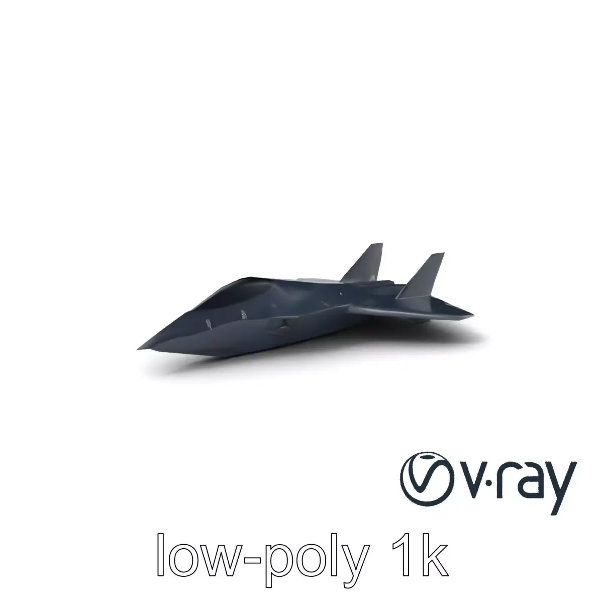 VoidRunner 9000 Stealth Jet Model Pack Low-poly 3D model