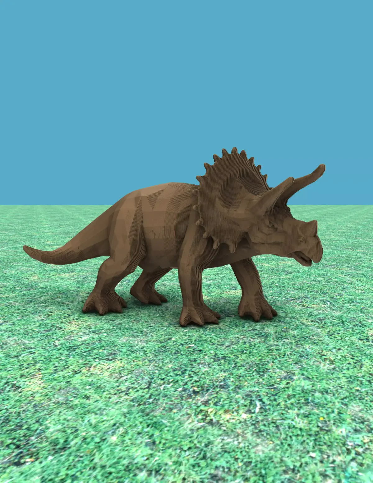 Triceratops parametric sculpture 3D model