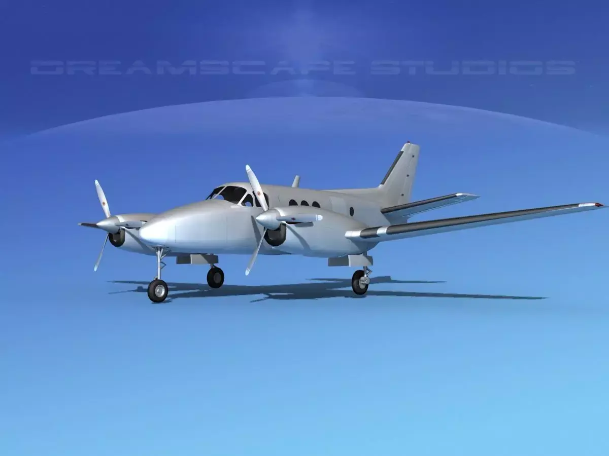 Beechcraft C-6 Transport Bare Metal 3D model