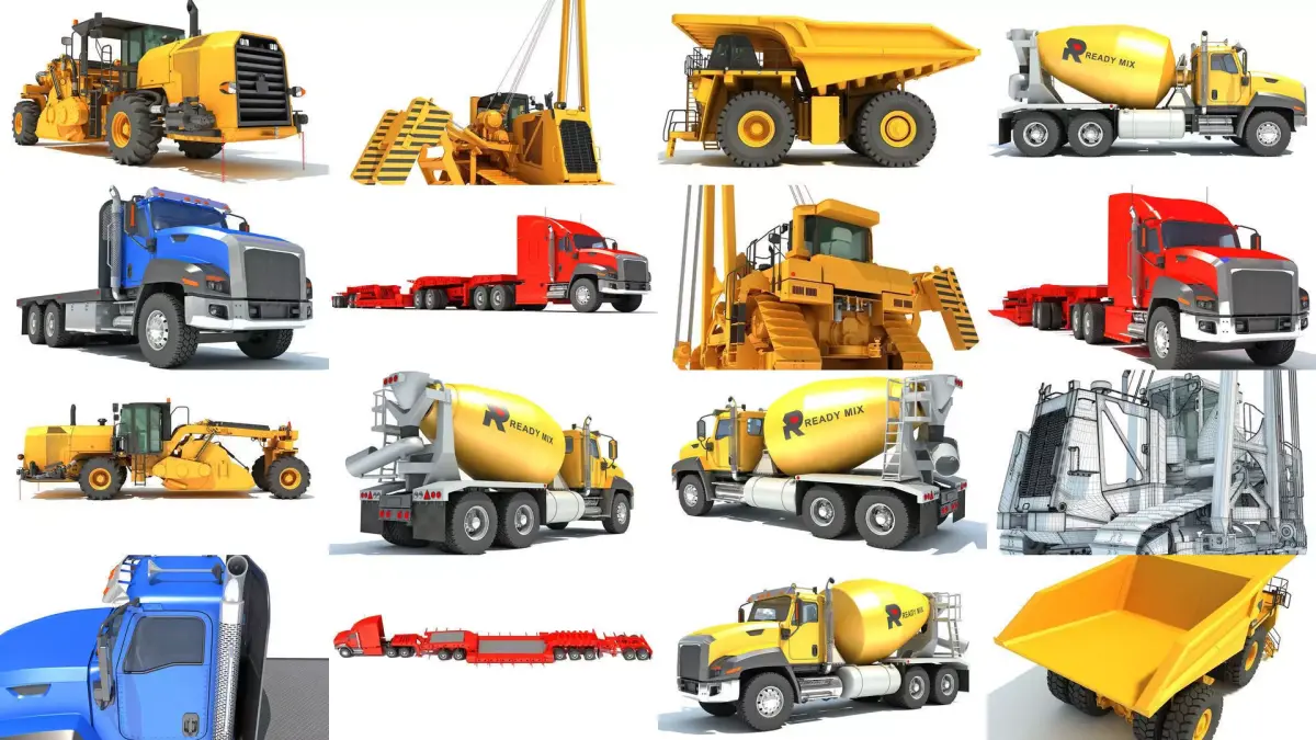 Industrial Vehicles 3D Models 3D Model Pack