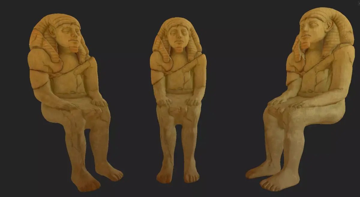 Pharaoh ancient egyptian statue Low-poly 3D model