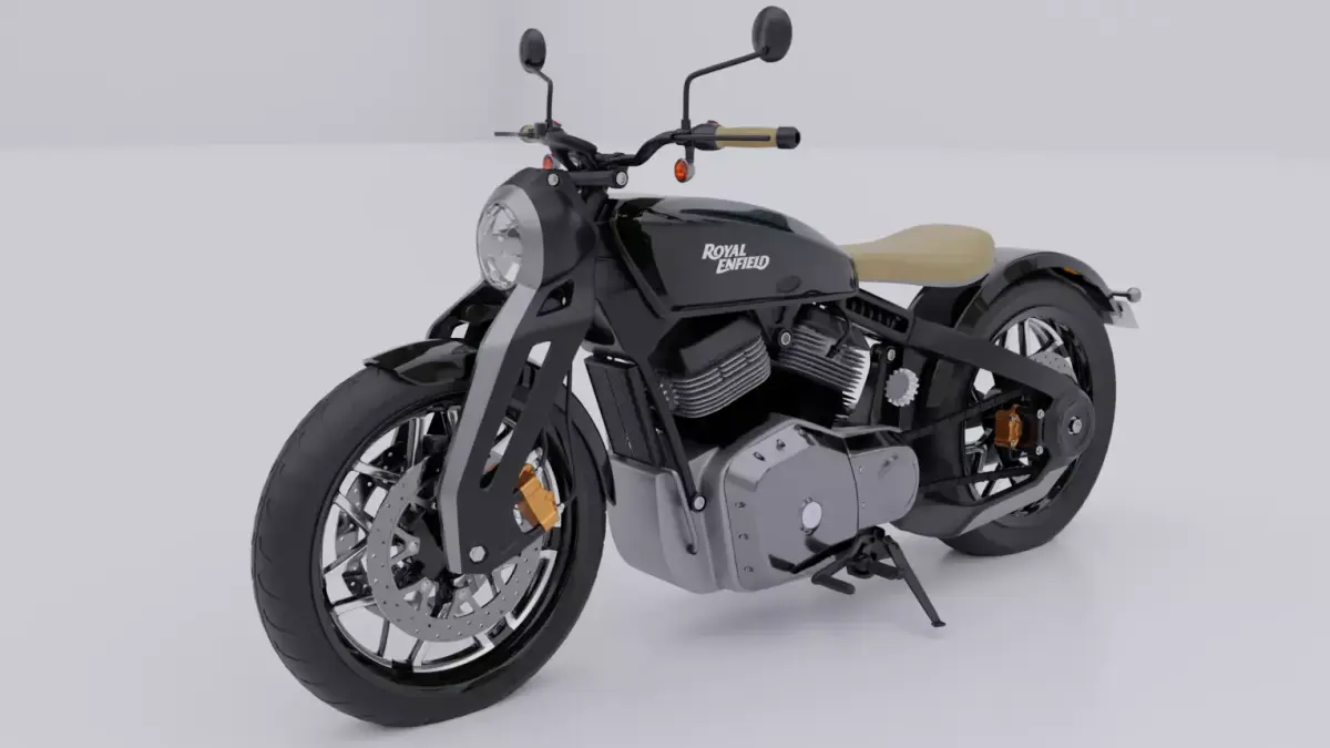 Royal Enfield KX 835 Bobber Motorcycle Low-poly 3D model