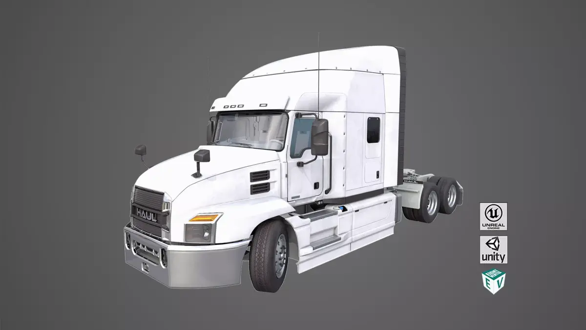 Heavy Truck Chassis 05 Generic White All PBR Unity UE Textures Low-poly 3D model