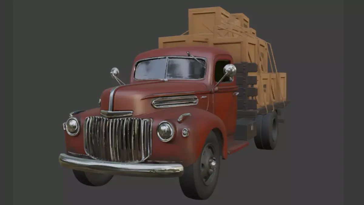Vintage Cargo Truck 3D Model 3D model