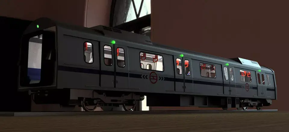 DMRC BOMBARDIER Metro Coach Low-poly 3D model