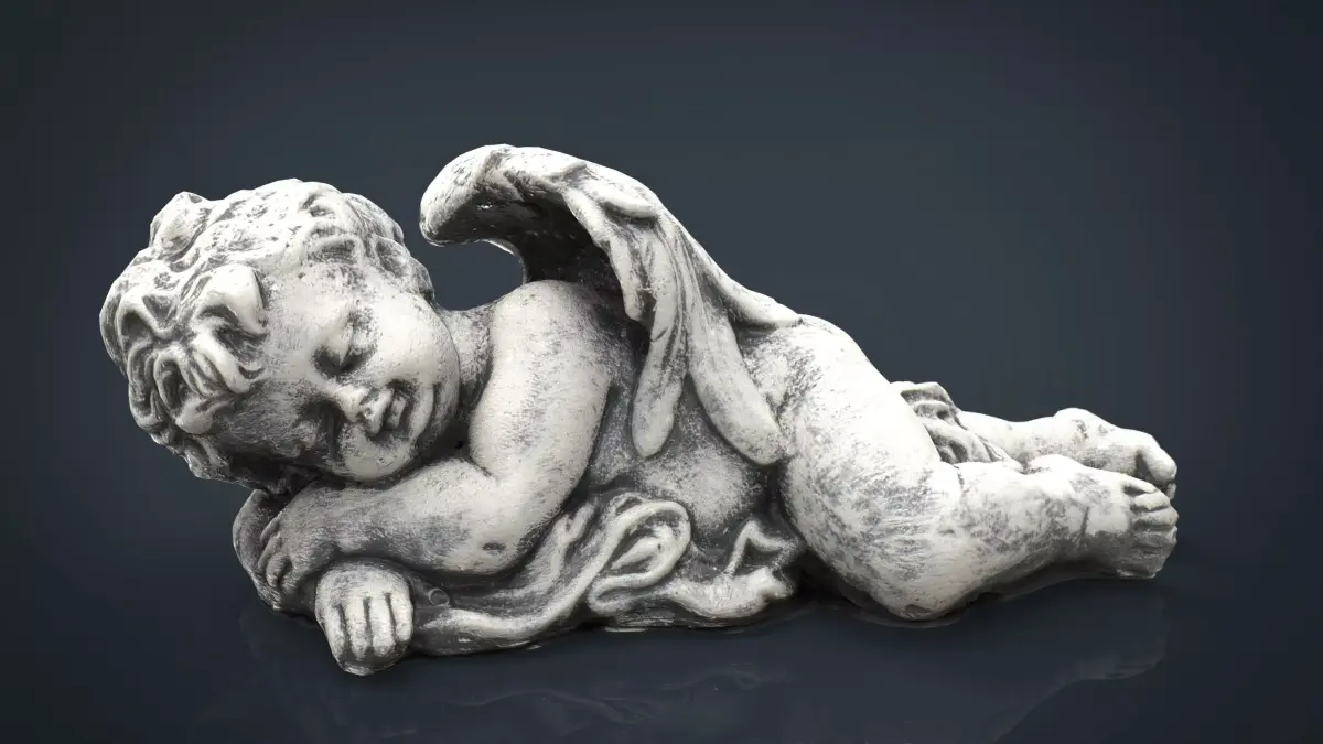 Angel statue of sleeping Low-poly 3D model