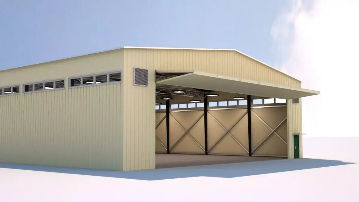 aircraft hangar  Low-poly 3D model