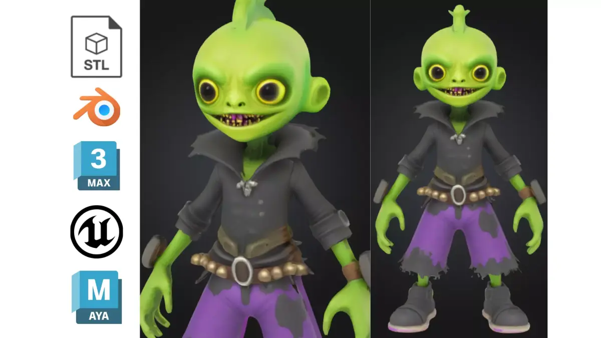 Stylized Alien Creature Low-poly 3D model