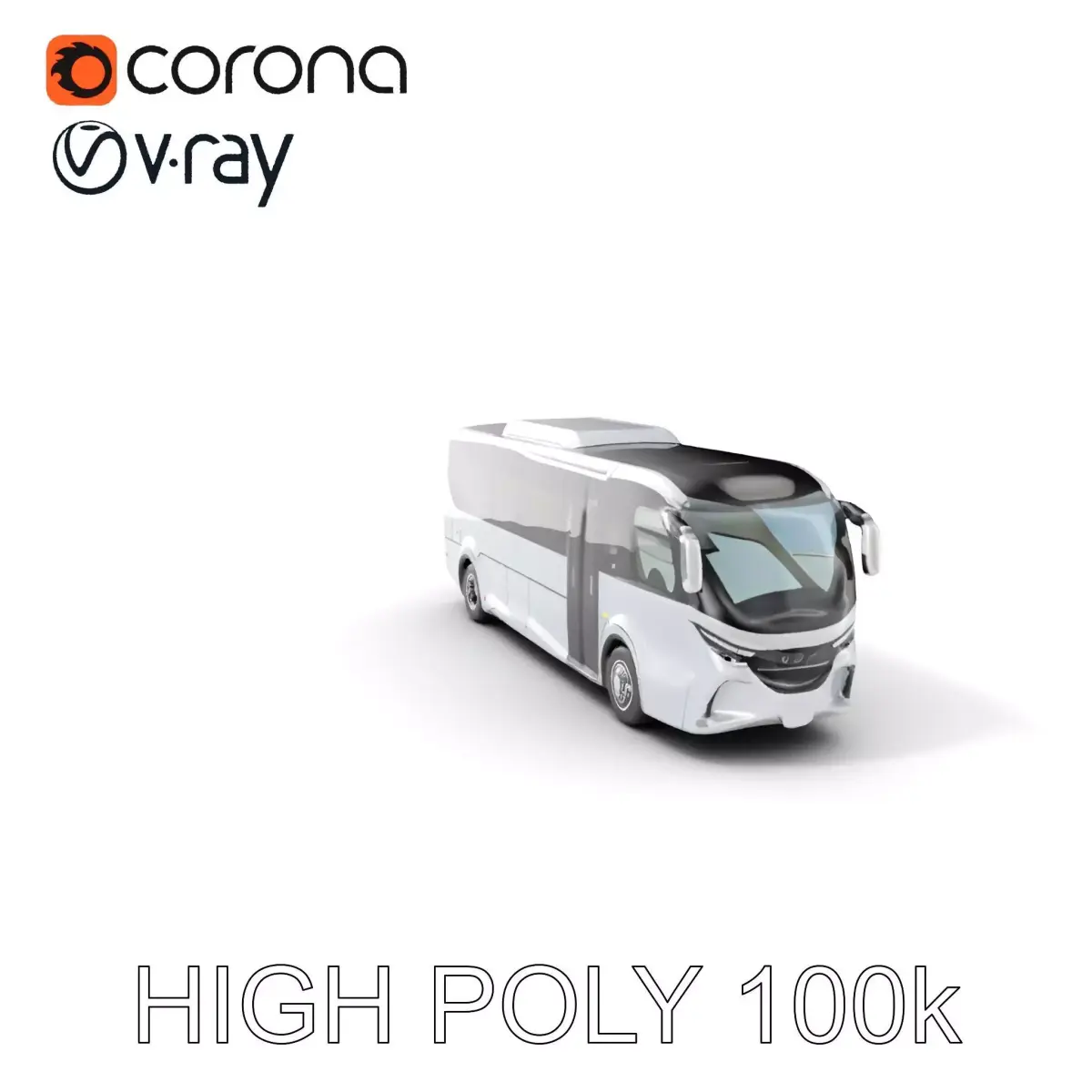 Modern Futuristic Bus Model Pack Low-poly 3D model