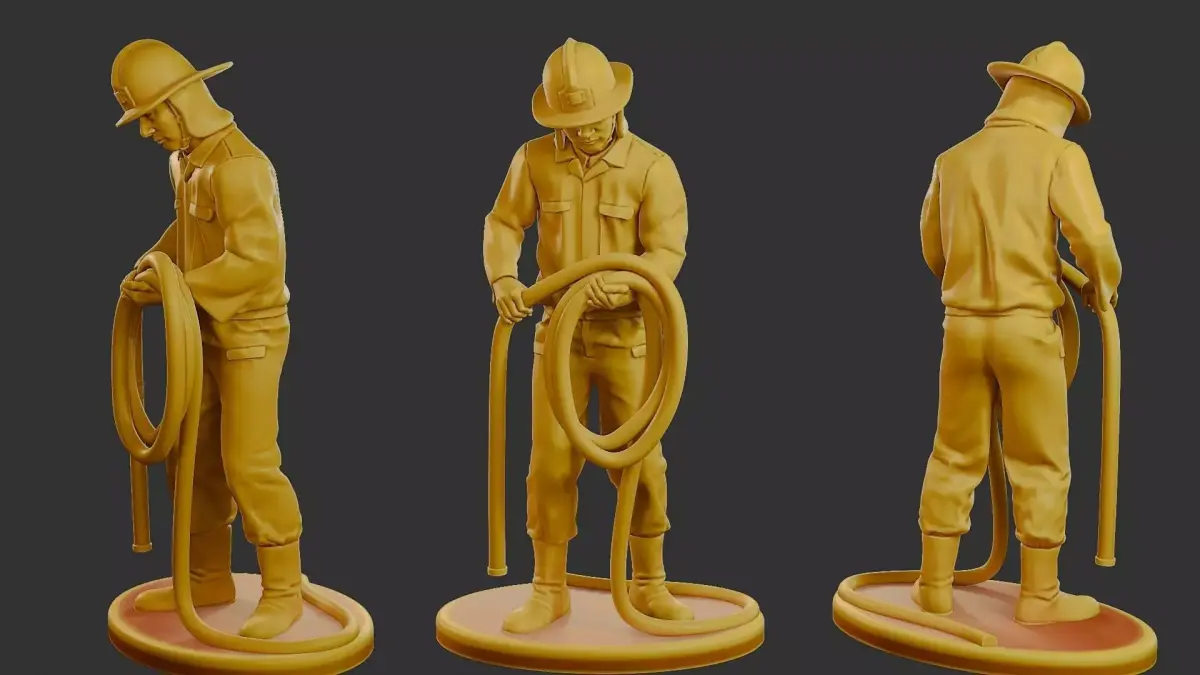 Czechoslovakian firefighter 90s 016 3D print model
