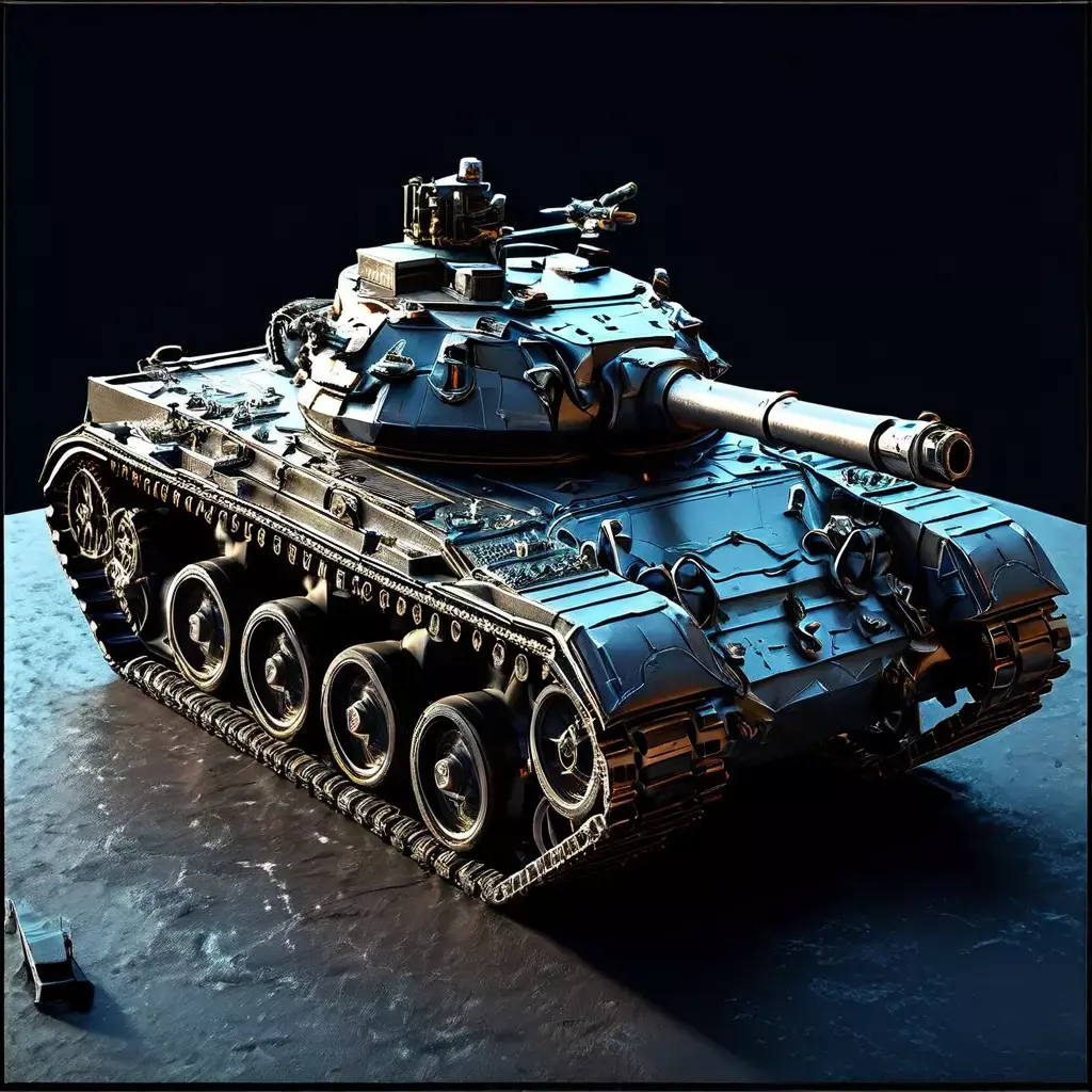Realistic Battle Tank 3D Model Low-poly 3D model