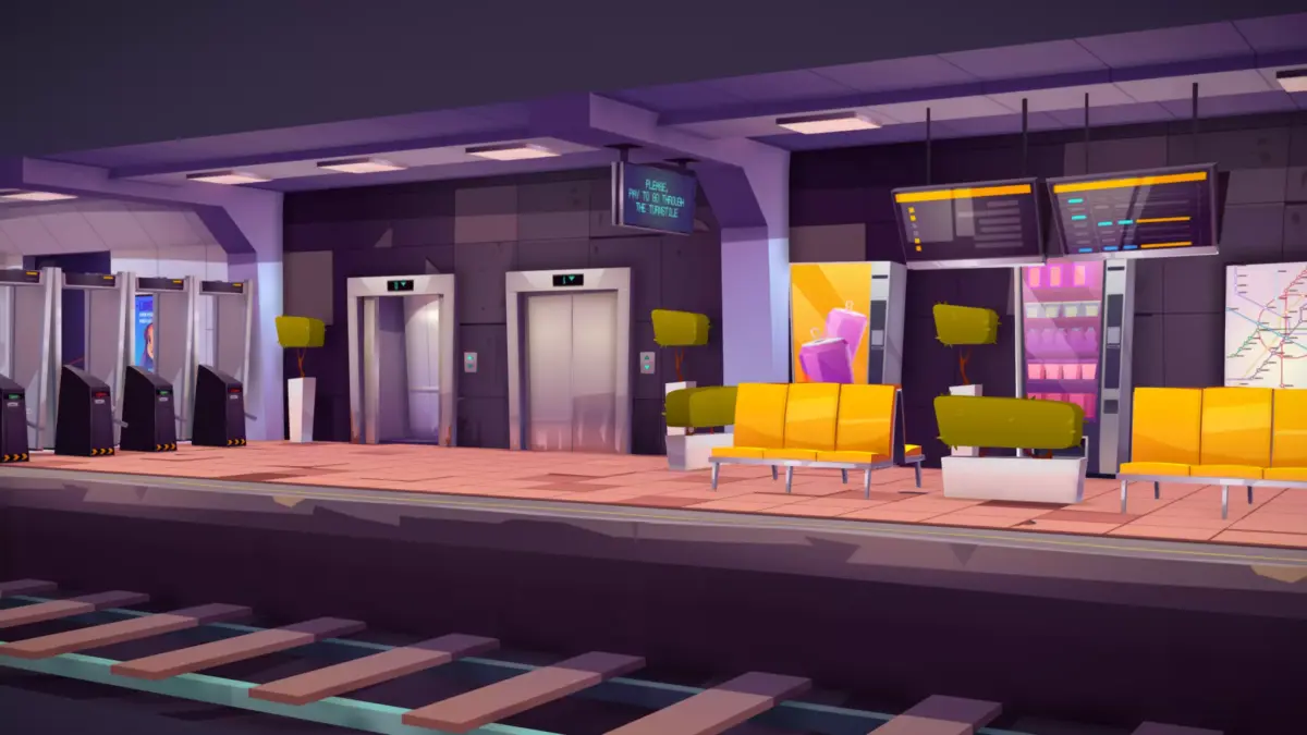 Lowpoly Subway Metro Train Game lowpoly asset Low-poly 3D model