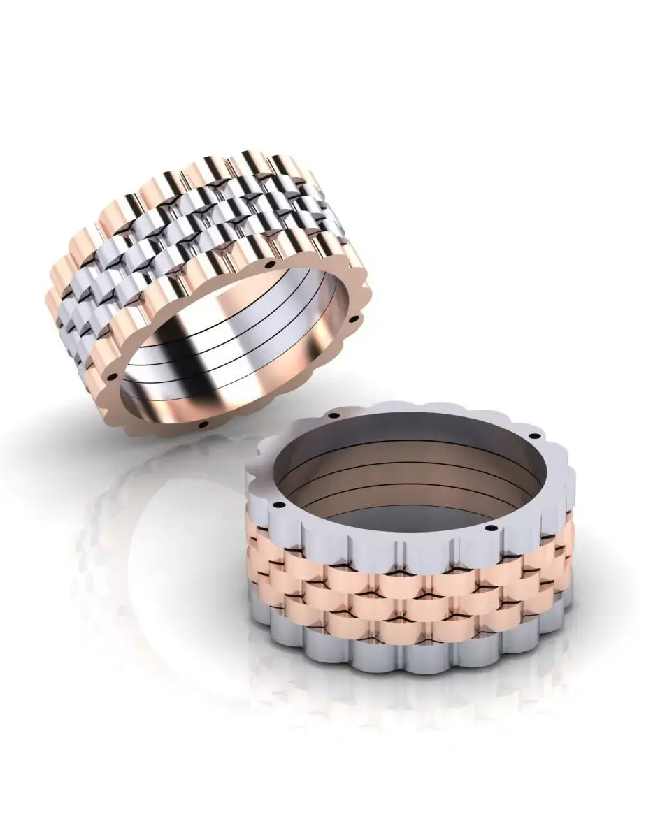 3 part eternity gold ring 3D print model