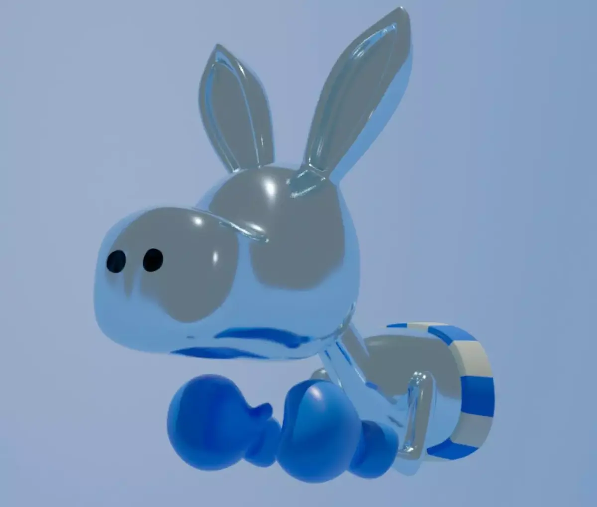 Democrat Donkey Boxer Statue  Low-poly 3D model