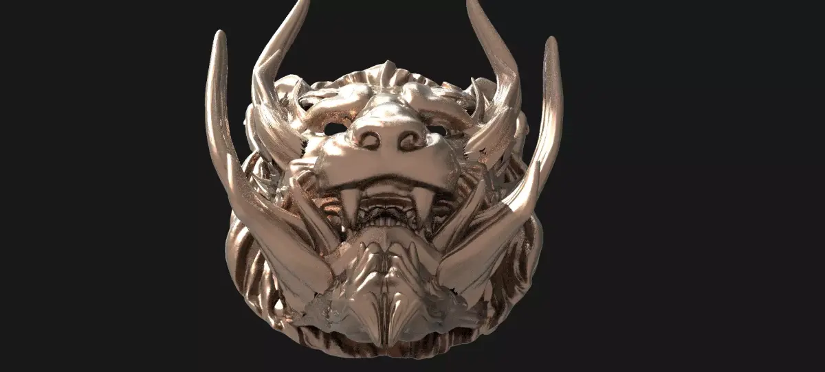 Samurai lion mask 4  3D model