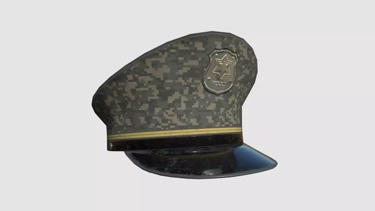 Police Cap 08 Digital Camouflage - Character Design Fashion Low-poly 3D model