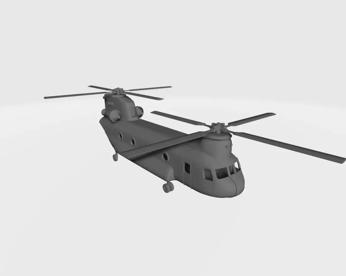 helicopter military cargo ch47 3D print model