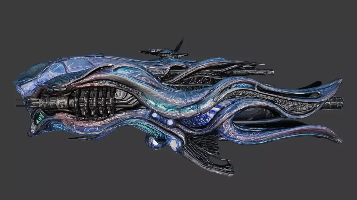 Biomechanical Alien Battleship 3D model