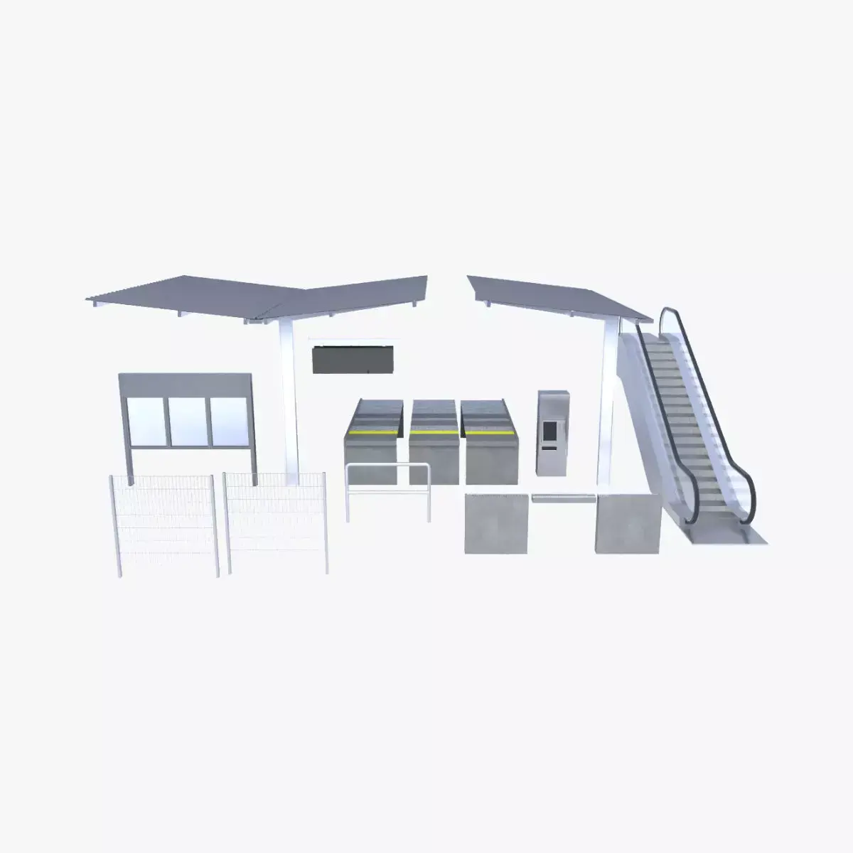 Train Platform Elements 3D model