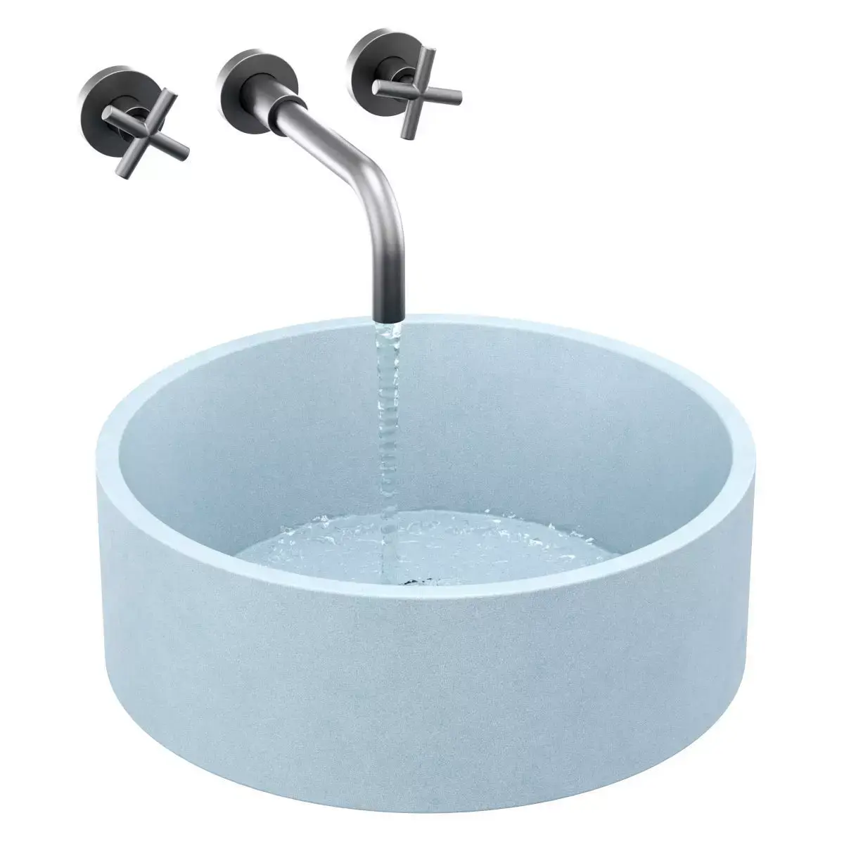 Kale gray round sink 3D model