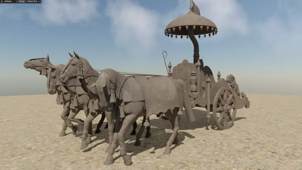 Arjuna Chariot  Rath in Mahabharatha Low-poly 3D model