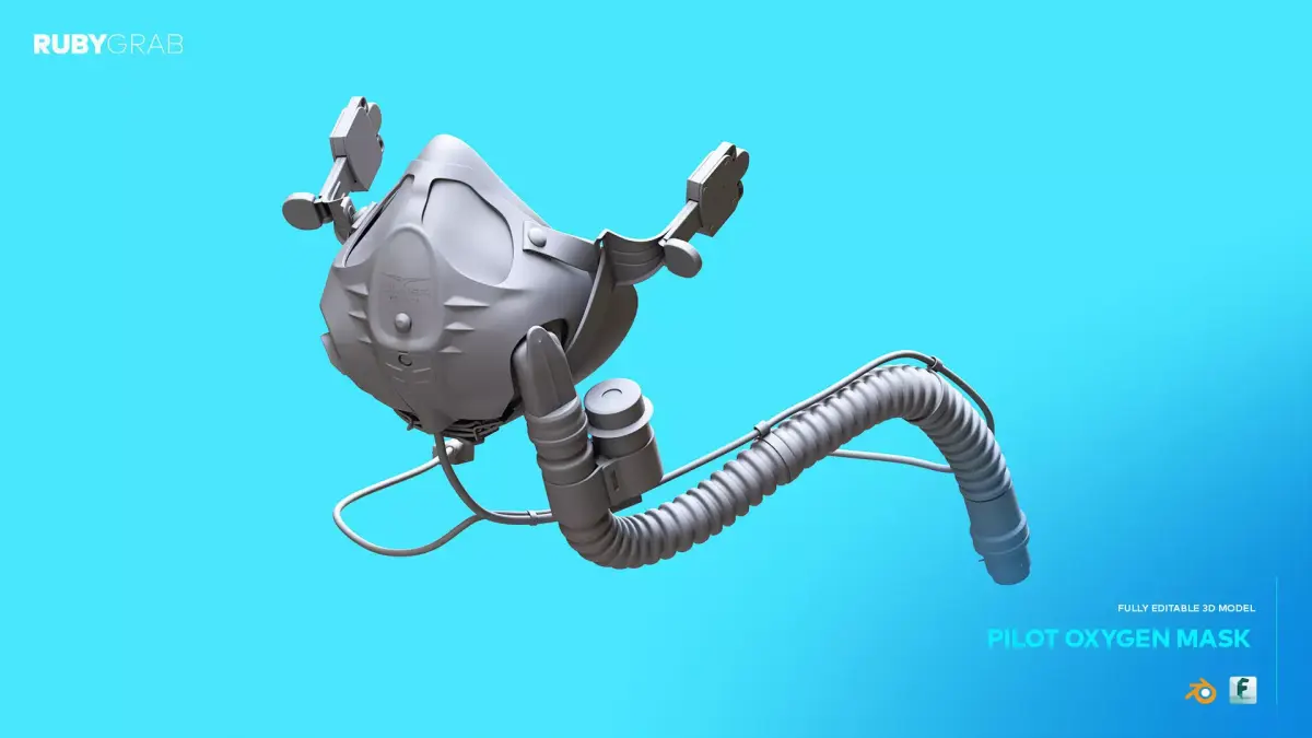 Pilot Oxygen Mask 3D model