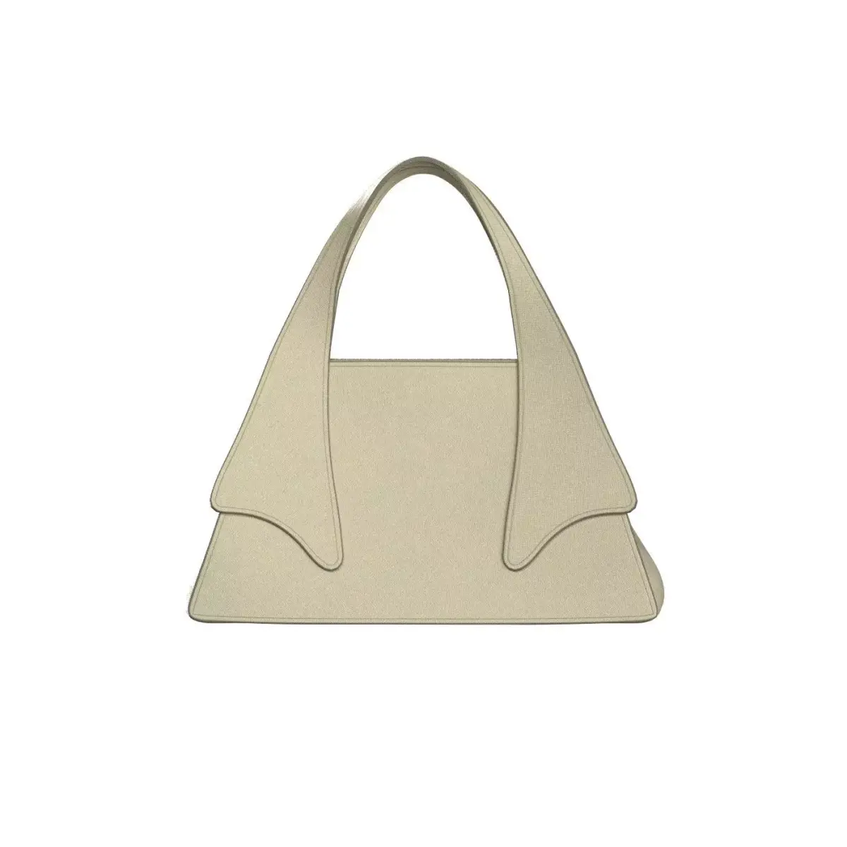 Ivory Leather Tote Bag 3D model