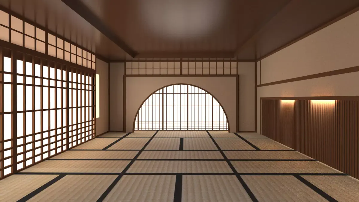 Japanese training dojo 2 Low-poly 3D model