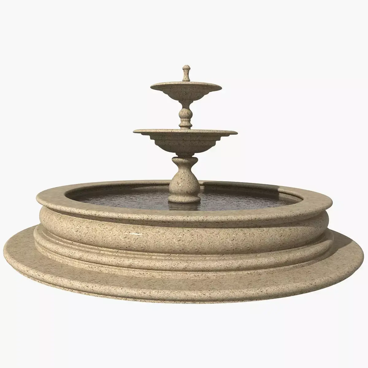 Granite fountain 2 Free 3D model