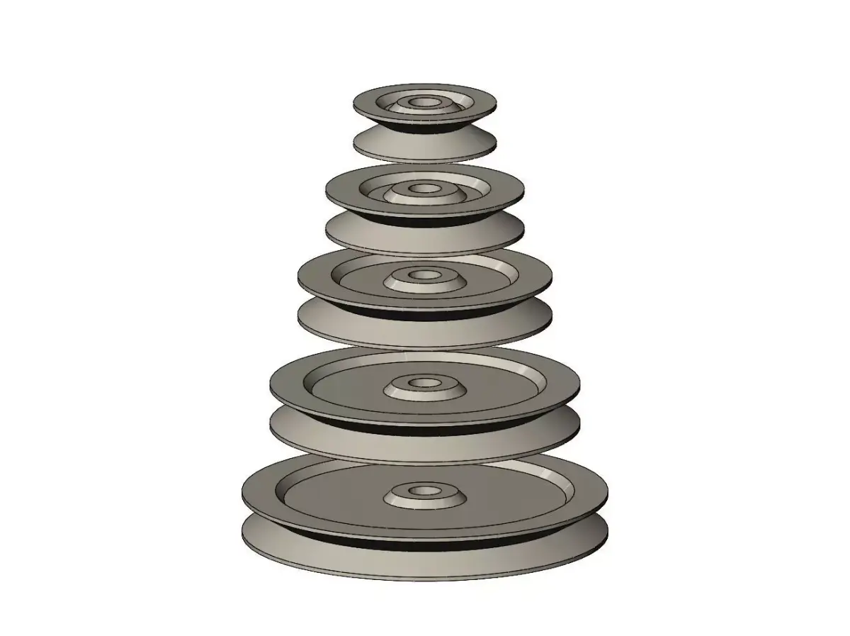Mini Metric V Pulley Set 3D print model