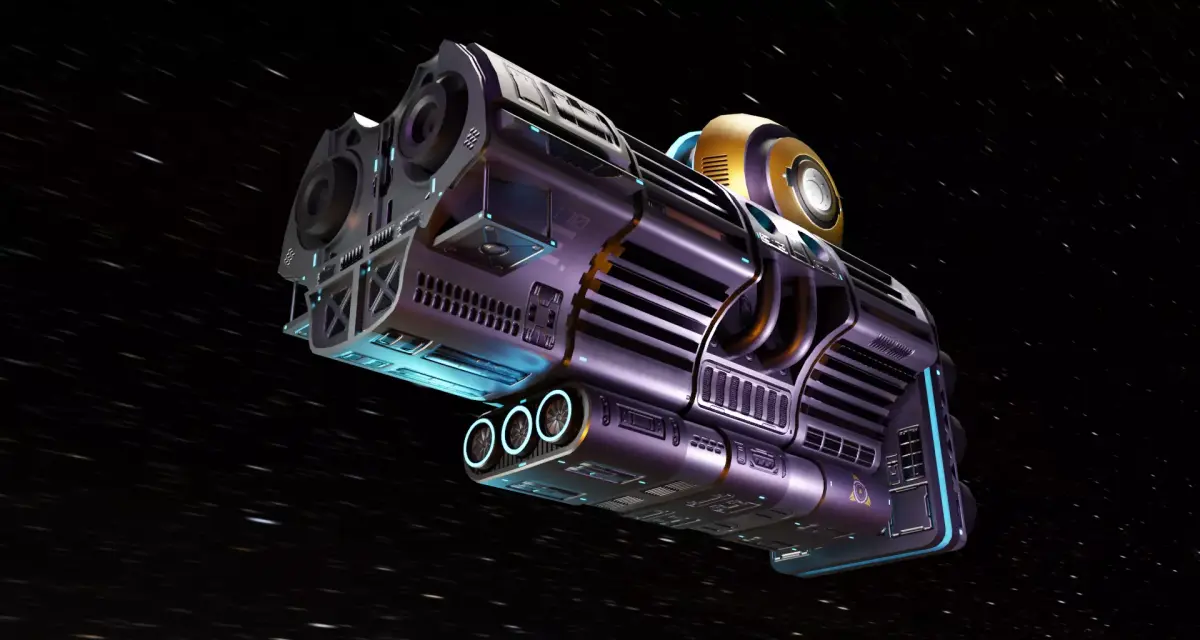 Galactic Core spaceship Low-poly 3D model