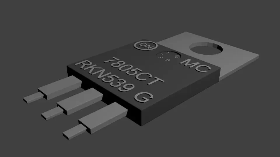 Transistor electronic component Free low-poly 3D model
