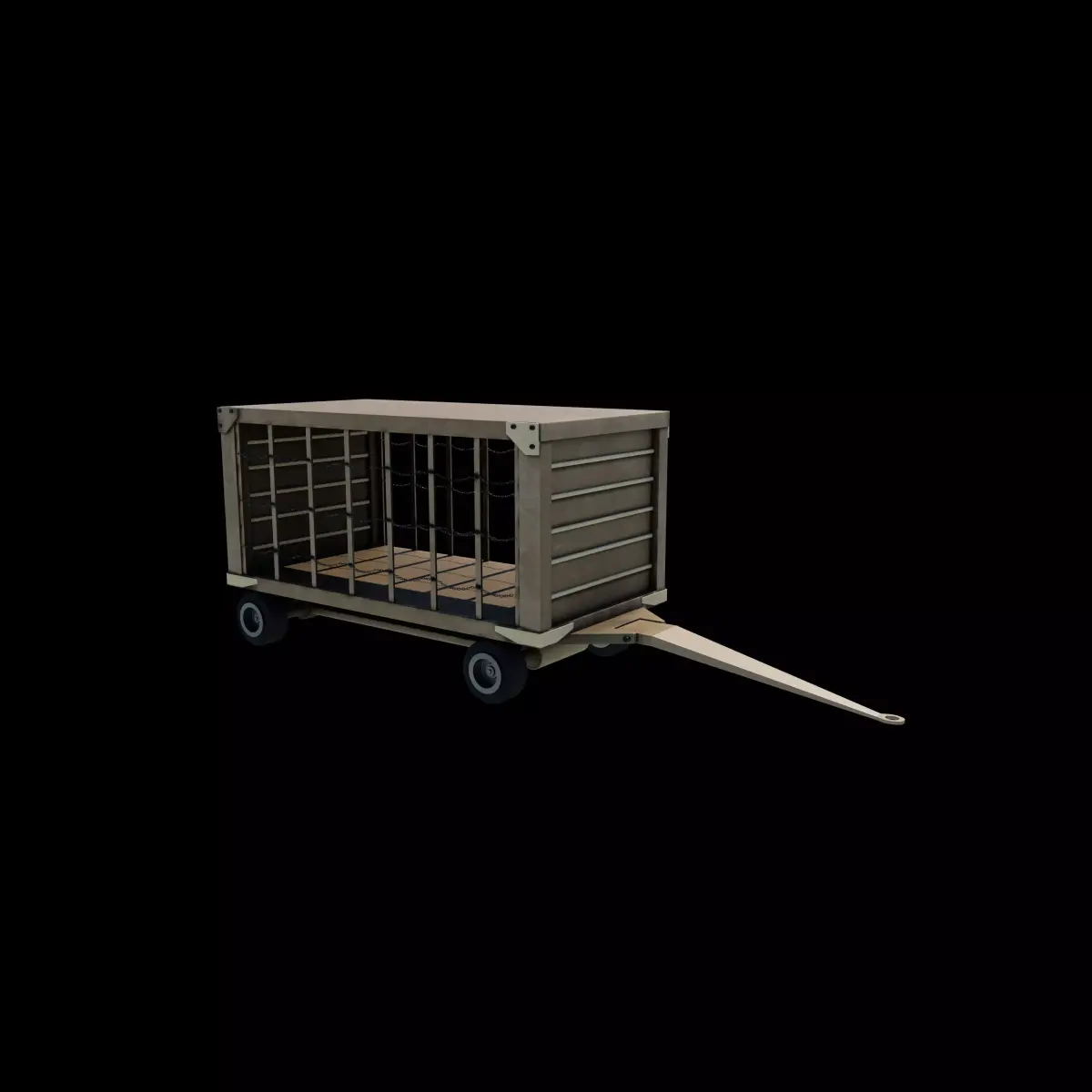 Airport closed baggage trailer  3D model