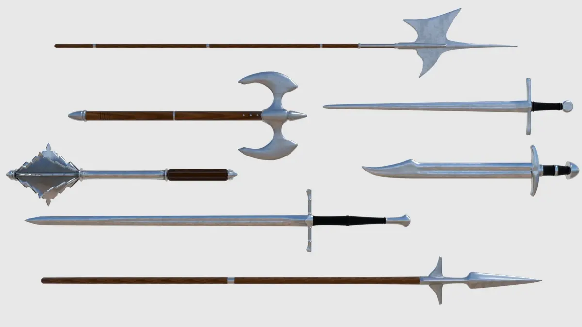 Medieval Weapons Pack - Game Ready Low-poly 3D model