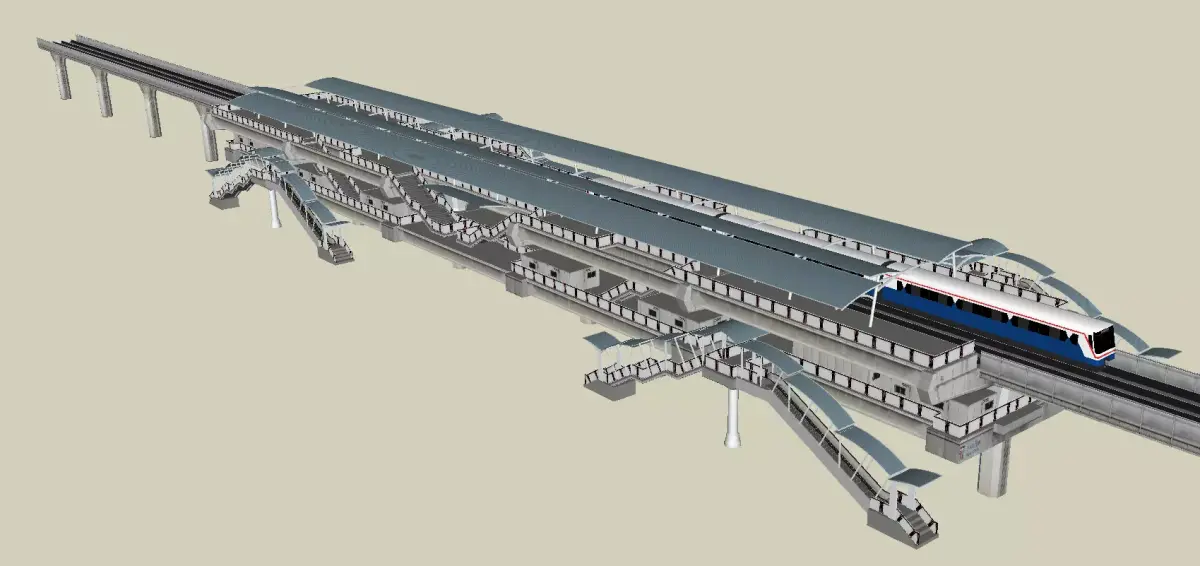 BTS station in thailand Free 3D model