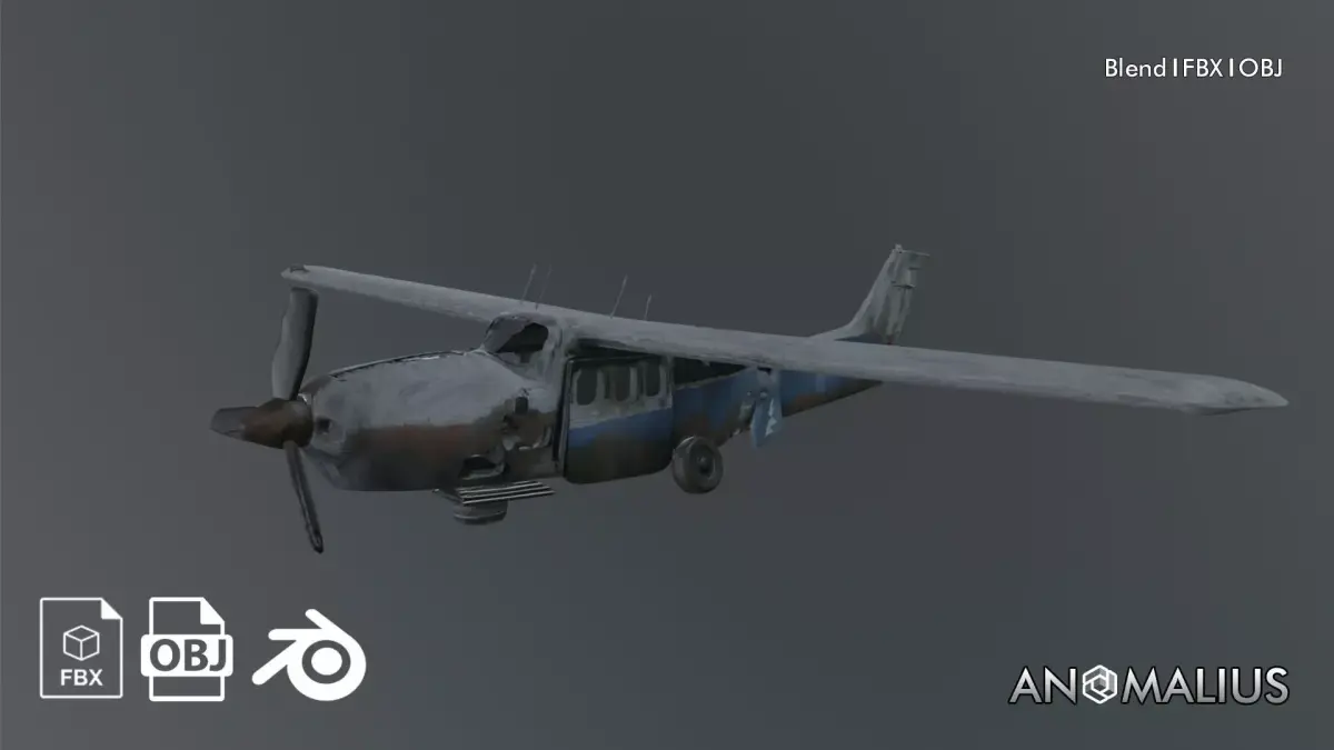 destroyed airplane 3D model