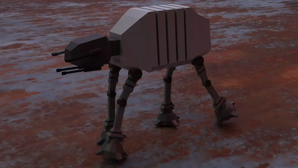Robot low poly full rigged blender Low-poly 3D model