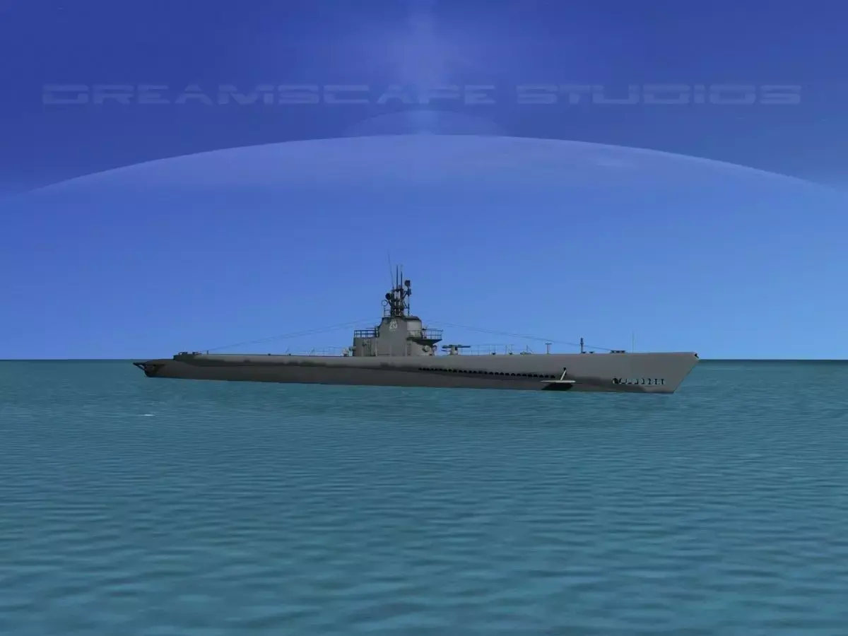 Gato Class Submarine SS-213 USS Greenling 3D model