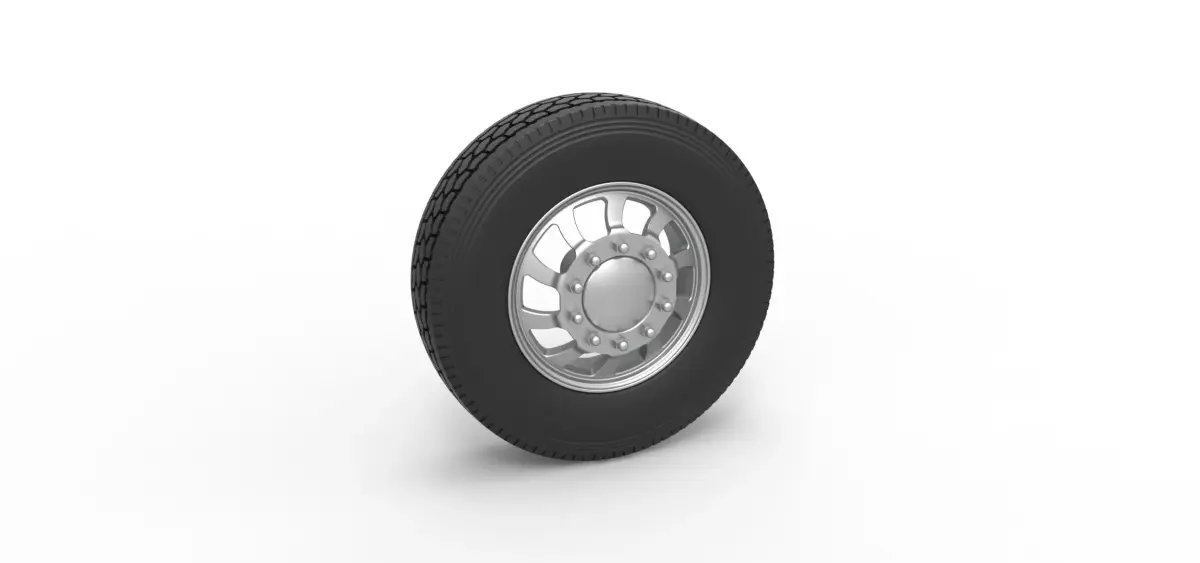 Front custom wheel of semi truck Version 8 Scale 1 to 25 3D print model