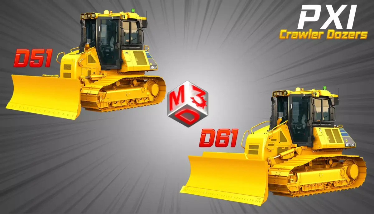 D51 - D61 PXi Dozers 2 in 1 3D Model Pack