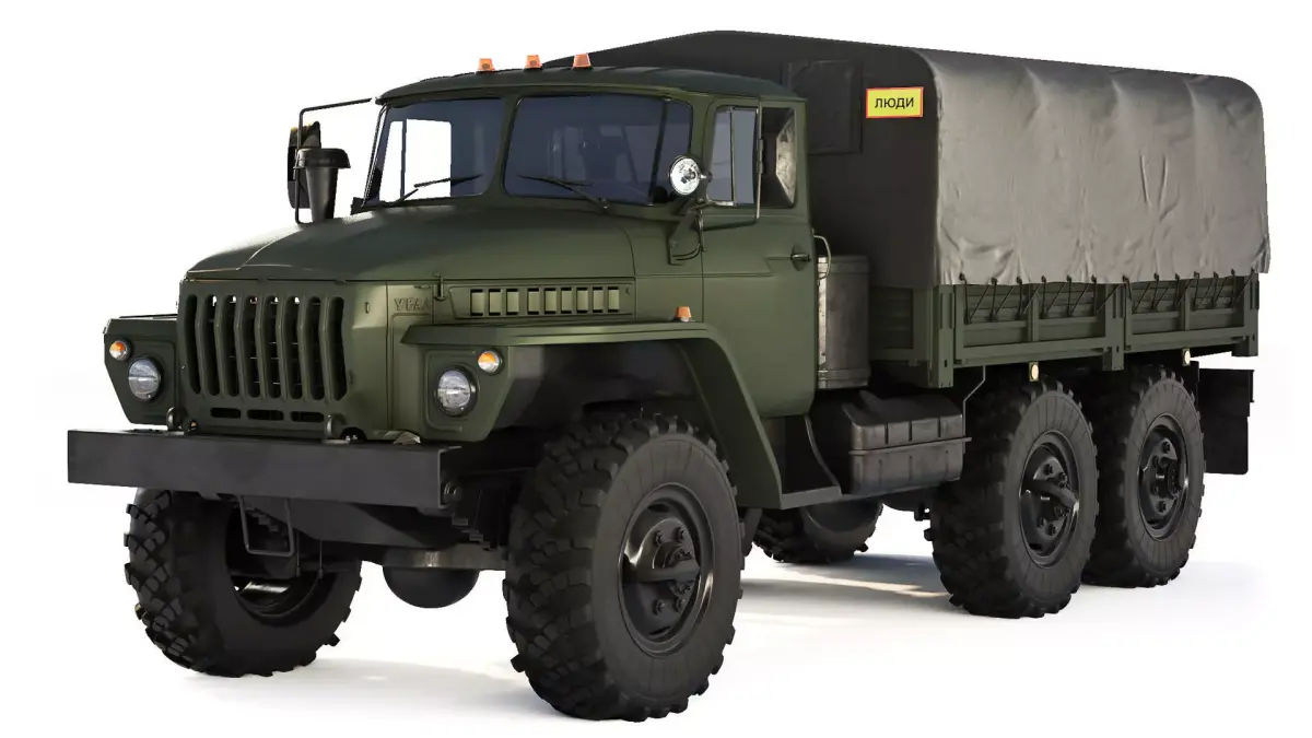 Ural 4320 tarpaulin body 1980 3D model