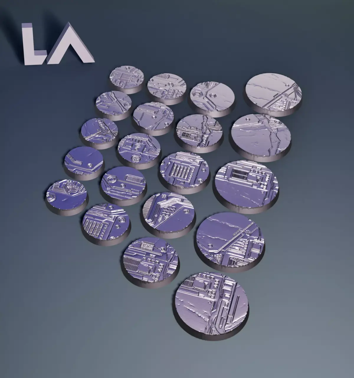 HD Base Set 26 - Digital Marble 3D print model