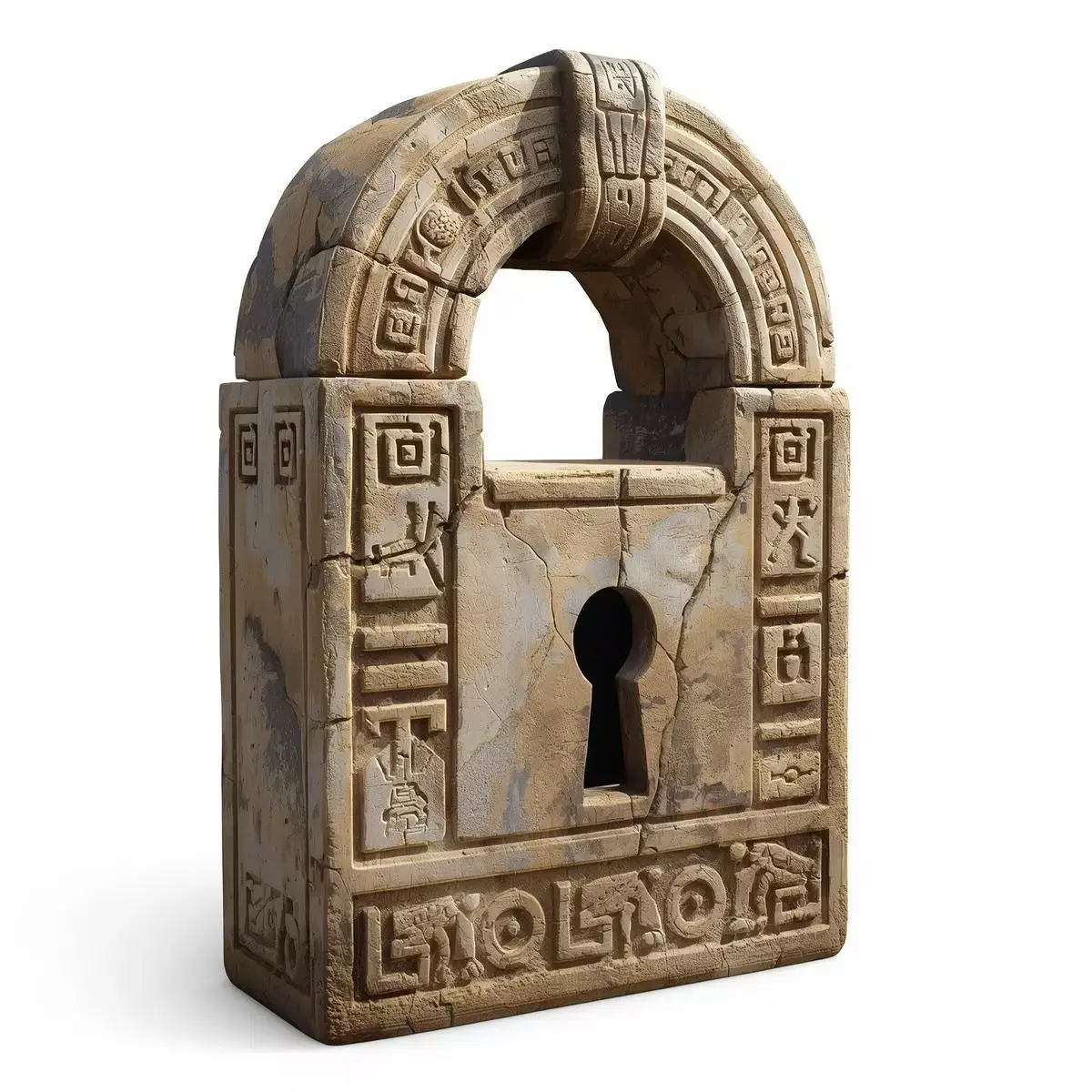 Ancient Egyptian Stone Locking Mechanism 3D Prop Low-poly 3D model purchase